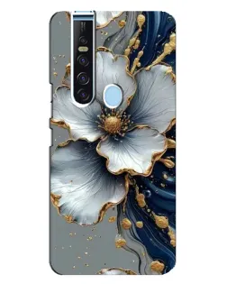 Чехол для TECNO Camon 15 Pro с картинкой «Белый цветок и золотой флюид»