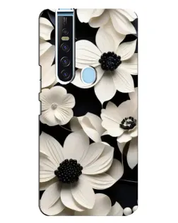 Чехол для TECNO Camon 15 Pro с картинкой «Объемные белые цветы»