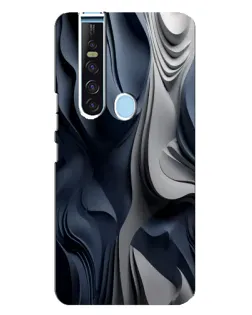 Чохол для TECNO Camon 15 Pro з картинкою «Об'ємні сині складки»