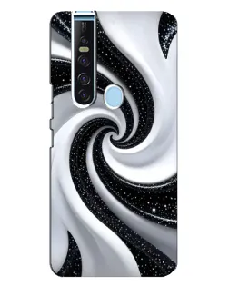 Чохол для TECNO Camon 15 Pro з картинкою «Чорно-біла спіраль»