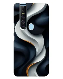 Чохол для TECNO Camon 15 Pro з картинкою «Об'ємні чорно-білі стрічки»