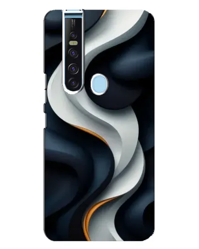 Чехол для TECNO Camon 15 Pro с картинкой «Объемные черно-белые ленты» Чехол для TECNO Camon 15 Pro с картинкой «Объемные черно-белые ленты»