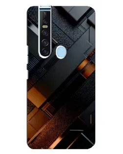 Чехол для TECNO Camon 15 Pro с картинкой «Черные геометрические блоки»