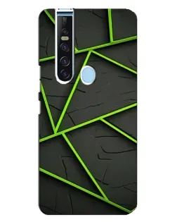 Чехол для TECNO Camon 15 Pro с картинкой «Зеленые геометрические линии»