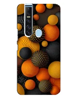 Чехол для TECNO Camon 15 Pro с картинкой «Объемные оранжевые сферы»