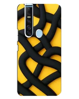 Чехол для TECNO Camon 15 Pro с картинкой «Черное желтое переплетение»