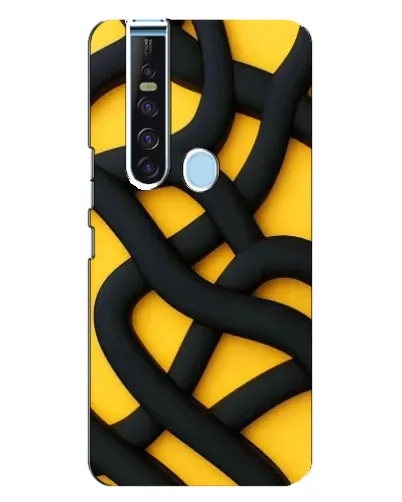 Чехол для TECNO Camon 15 Pro с картинкой «Черное желтое переплетение» Чехол для TECNO Camon 15 Pro с картинкой «Черное желтое переплетение»