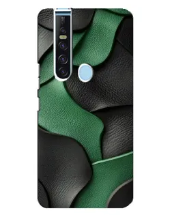 Чехол для TECNO Camon 15 Pro с картинкой «Зеленые кожаные волны»