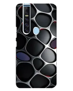 Чехол для TECNO Camon 15 Pro с картинкой «Объемная темная решетка»