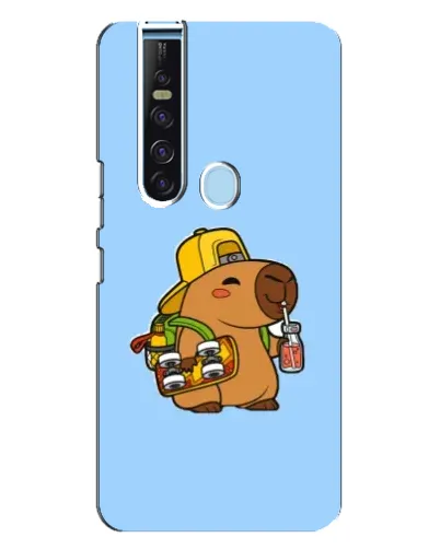 Чехол для TECNO Camon 15 Pro с картинкой «Капибара на скейте»