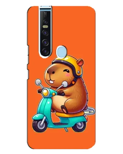 Чехол для TECNO Camon 15 Pro с картинкой «Капибара на скутере»
