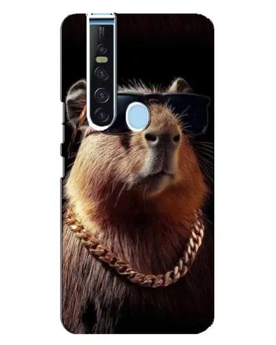 Чехол для TECNO Camon 15 Pro с картинкой «Капибара золотая цепь»