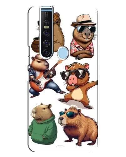 Чехол для TECNO Camon 15 Pro с картинкой «Крутые капибары музыканты»