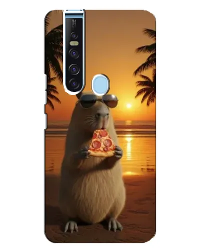 Чехол для TECNO Camon 15 Pro с картинкой «Капибара с пиццей»