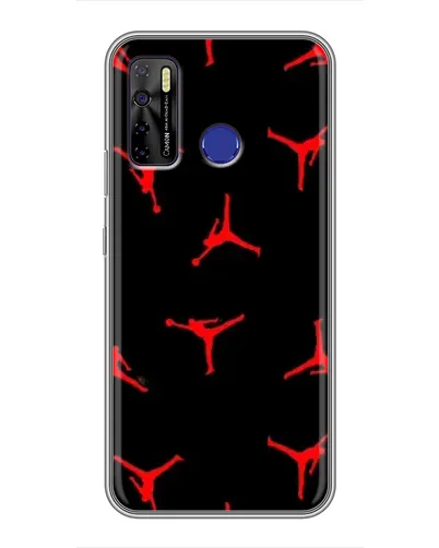 Чехол для TECNO Camon 15 с картинкой «Jordan Red Pattern»