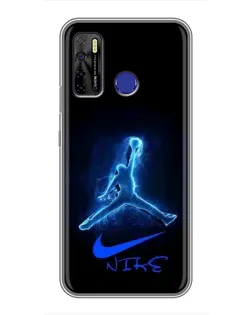 Чехол для TECNO Camon 15 с картинкой «Jordan Neon Blue»