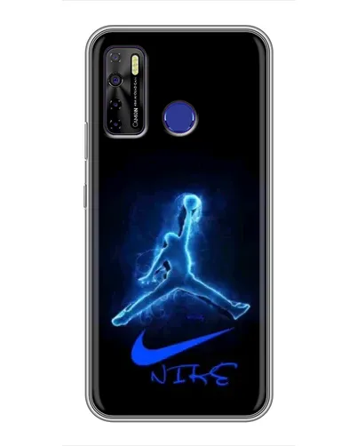 Чехол для TECNO Camon 15 с картинкой «Jordan Neon Blue»