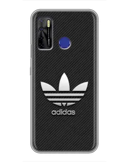 Чехол для TECNO Camon 15 с картинкой «Adidas Карбоновая текстура»
