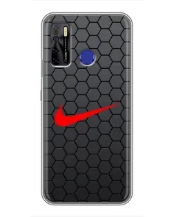 Чохол для TECNO Camon 15 з картинкою «Nike — карбонова сітка»