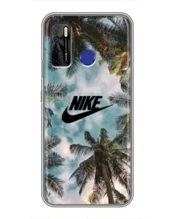 Чехол для TECNO Camon 15 с картинкой «Тропический принт Nike»