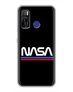 Чохол для TECNO Camon 15 з картинкою «NASA — класика Red Blue»