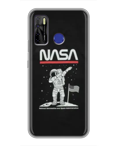 Чохол для TECNO Camon 15 з картинкою «NASA — крокуємо по Місяцю»