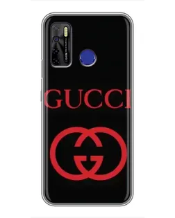 Чохол для TECNO Camon 15 з картинкою «Gucci — червоний логотип»