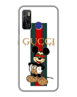 Чохол для TECNO Camon 15 з картинкою «Міккі Маус Gucci — смуги»