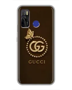 Чохол для TECNO Camon 15 з картинкою «Gucci — золотий метелик»