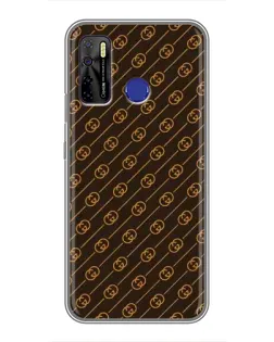 Чохол для TECNO Camon 15 з картинкою «Gucci — золоті діагоналі»
