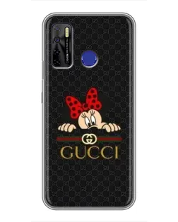 Чохол для TECNO Camon 15 з картинкою «Мінні Маус Gucci — чорний»