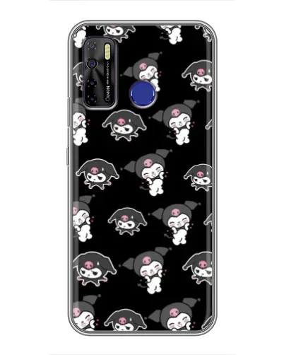 Чохол для TECNO Camon 15 з картинкою «Чорний паттерн Kuromi»