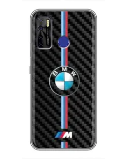 Чохол для TECNO Camon 15 з картинкою «Емблема BMW та карбон»