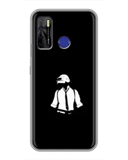 Чехол для TECNO Camon 15 с картинкой «PUBG — белый шлем»