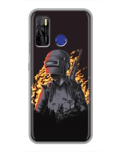 Чехол для TECNO Camon 15 с картинкой «PUBG — огненный силуэт»