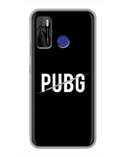 Чехол для TECNO Camon 15 с картинкой «PUBG — белый логотип»