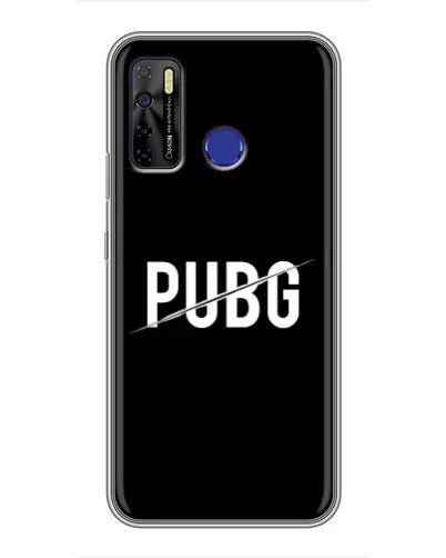 Чехол для TECNO Camon 15 с картинкой «PUBG — белый логотип»