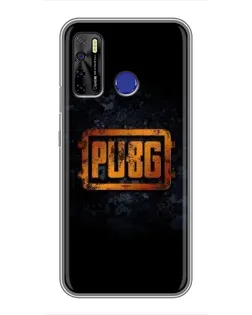 Чехол для TECNO Camon 15 с картинкой «PUBG — золотой логотип»