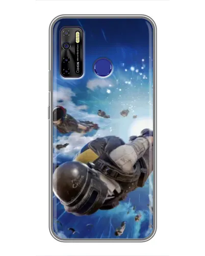 Чехол для TECNO Camon 15 с картинкой «Десант PUBG — прыжок»