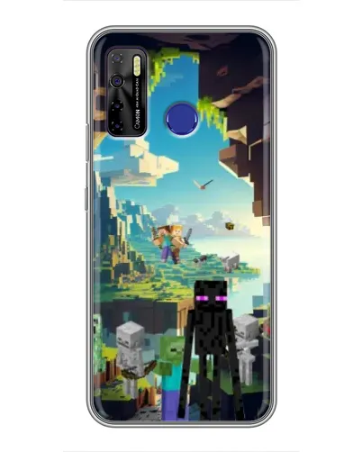 Чехол для TECNO Camon 15 с картинкой «Эндермен в лесу»