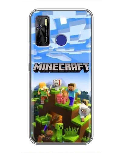 Чехол для TECNO Camon 15 с картинкой «Minecraft классический мир»