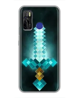 Чехол для TECNO Camon 15 с картинкой «Алмазный меч неон»