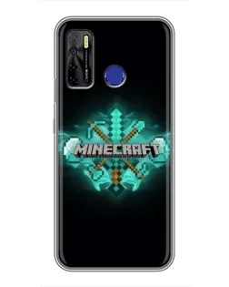 Чехол для TECNO Camon 15 с картинкой «Minecraft Diamond лого»
