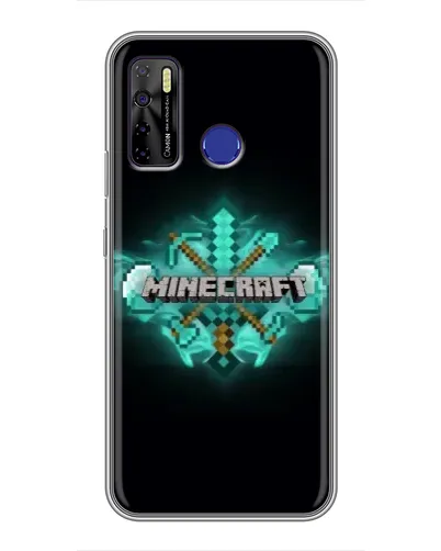 Чехол для TECNO Camon 15 с картинкой «Minecraft Diamond лого»