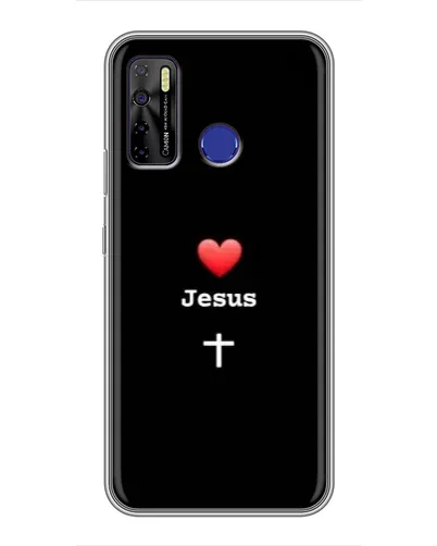 Чехол для TECNO Camon 15 с картинкой «Сердце - Jesus»