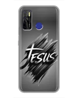 Чехол для TECNO Camon 15 с картинкой «Надпись Jesus Graffiti»