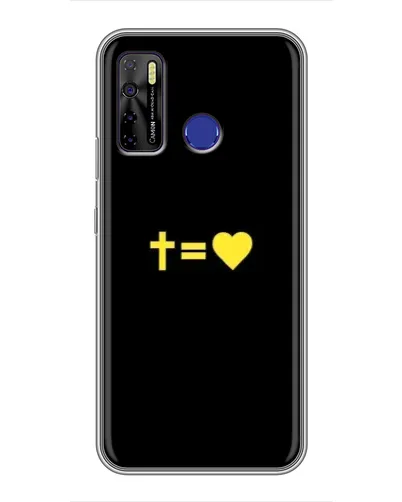 Чехол для TECNO Camon 15 с картинкой «Сердце и Крест»