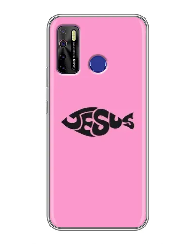 Чехол для TECNO Camon 15 с картинкой «Розовый символ  Jesus»