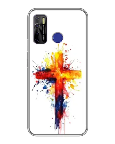 Чехол для TECNO Camon 15 с картинкой «Акварельный крест»
