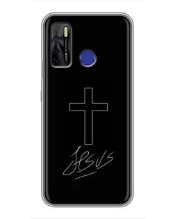 Чехол для TECNO Camon 15 с картинкой «Графический крест Jesus» Чехол для TECNO Camon 15 с картинкой «Графический крест Jesus»